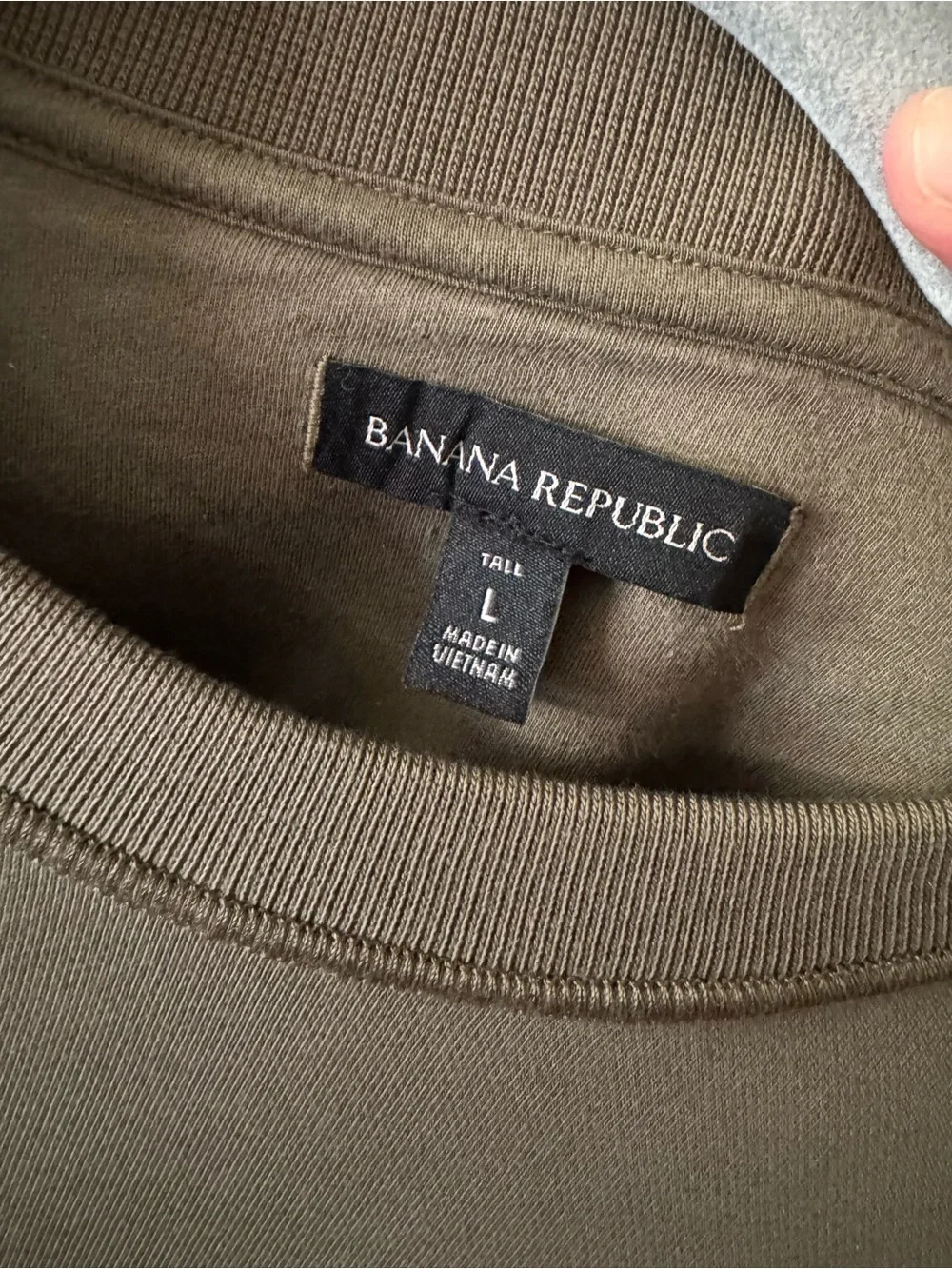 Men’s Large Tall Banana Republic Olive Crewneck Sweatshirt